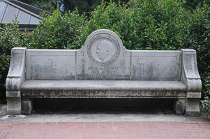 Commemorative Bench for Jesse Currey, originator of the Rose Test Garden.