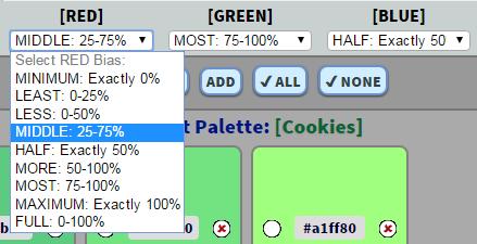 Setting Color Biases for RGB values.