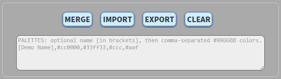 Merge, Import, Export, and Clear buttons with the text bugger.
